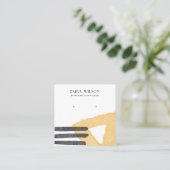 ABSTRACTE WATERVERF GRAY STUD EARRING DISPLAY-KAAR VIERKANTE VISITEKAARTJE (Staand voorkant)