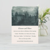 Abstracte Waterverf Green Forest Scene Wedding Kaart (Staand voorkant)