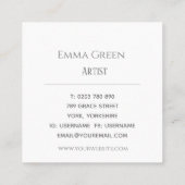 Abstracte Waterverf Grijze artistieke Visitekaartj Vierkante Visitekaartje (Achterkant)