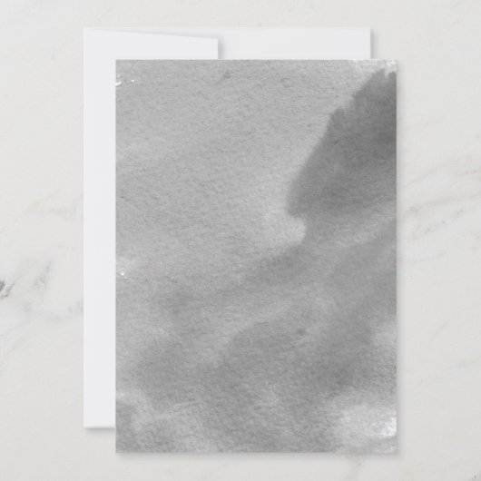 Abstracte waterverf grijze trouwparen douche kaart (Achterkant)