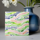 Abstracte Waterverf Groen Roze Blauw Decoratief Tegeltje