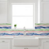 Abstracte Waterverf Groen Roze Blauwe Golf Strepen Tegeltje