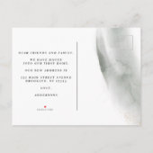 Abstracte Waterverf Groene penseelstreken & goud Aankondigingskaart (Achterkant)