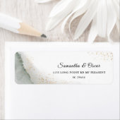 Abstracte Waterverf Groene penseelstreken & goud Etiket (Insitu)