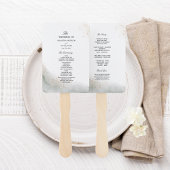 Abstracte Waterverf Groene penseelstreken & goud Handwaaier