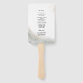 Abstracte Waterverf Groene penseelstreken & goud Handwaaier (Achterkant)