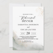 Abstracte Waterverf Groene penseelstreken & goud Kaart (Voorkant)