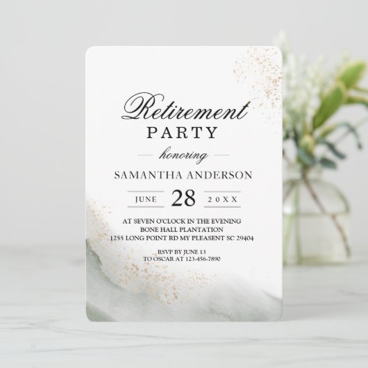 Abstracte Waterverf Groene penseelstreken & goud Kaart (Staand voorkant)