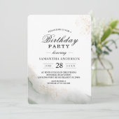 Abstracte Waterverf Groene penseelstreken & goud Kaart (Staand voorkant)