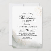 Abstracte Waterverf Groene penseelstreken & goud Kaart (Voorkant)