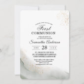 Abstracte Waterverf Groene penseelstreken & goud Kaart (Voorkant)