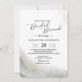 Abstracte Waterverf Groene penseelstreken & goud Kaart (Voorkant)