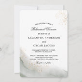 Abstracte waterverf groene penseelstreken & goud kaart (Voorkant)