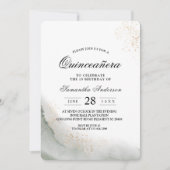 Abstracte Waterverf Groene penseelstreken & goud Kaart (Voorkant)