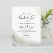 Abstracte Waterverf Groene penseelstreken & goud Kaart (Staand voorkant)