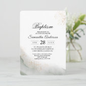 Abstracte waterverf groene penseelstreken & goud kaart (Staand voorkant)