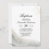 Abstracte waterverf groene penseelstreken & goud kaart (Voorkant)