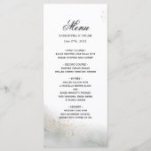 Abstracte waterverf groene penseelstreken & goud menu (Voorkant)