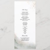 Abstracte Waterverf Groene penseelstreken & goud Menu (Achterkant)