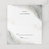 Abstracte Waterverf Groene penseelstreken & goud Plaatskaartje (Buitenkant ongevouwen)