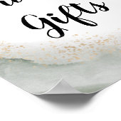 Abstracte Waterverf Groene penseelstreken & goud Poster (Hoek)