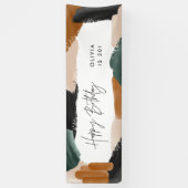 Abstracte waterverf groene terracotta spandoek (Verticaal)