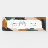 Abstracte waterverf groene terracotta spandoek (Horizontaal)