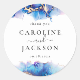 Abstracte Waterverf gunst dank u Ronde Sticker