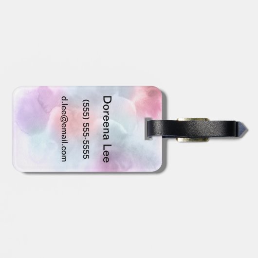 Abstracte waterverf handgeschilderde achtergrond 1 bagagelabel (Achterkant horizontaal)