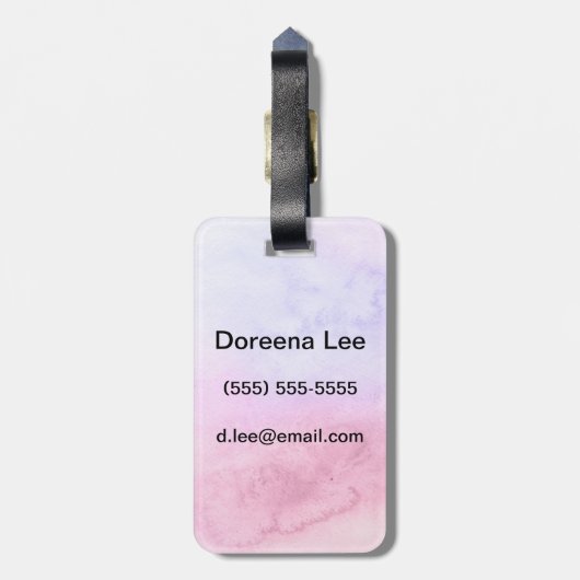 Abstracte waterverf handgeschilderde achtergrond 1 bagagelabel (Achterkant verticaal)