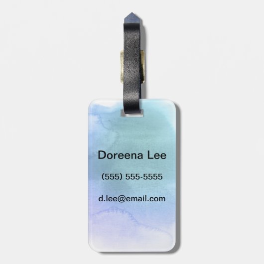 Abstracte waterverf handgeschilderde achtergrond 1 bagagelabel (Achterkant verticaal)