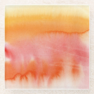 Abstracte waterverf handgeschilderde achtergrond 1 glazen onderzetter