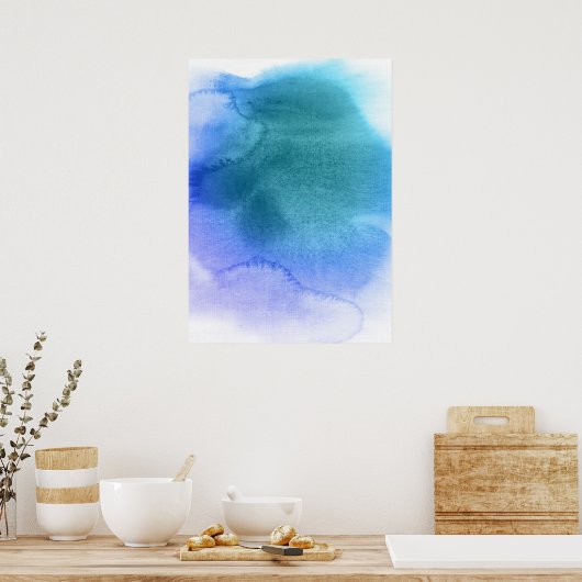 Abstracte waterverf handgeschilderde achtergrond 1 poster (Keuken)