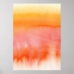 Abstracte waterverf handgeschilderde achtergrond 1 poster