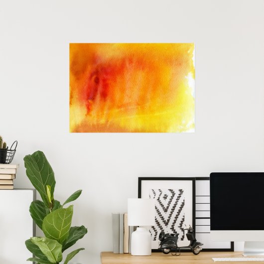 Abstracte waterverf handgeschilderde achtergrond 1 poster (Thuiskantoor)