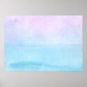 Abstracte waterverf handgeschilderde achtergrond 1 poster