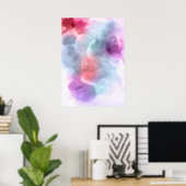 Abstracte waterverf handgeschilderde achtergrond 1 poster (Thuiskantoor)