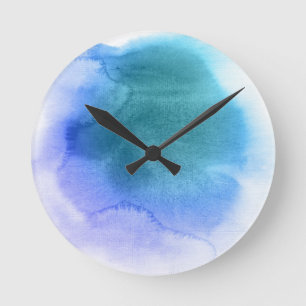 Abstracte waterverf handgeschilderde achtergrond 1 ronde klok