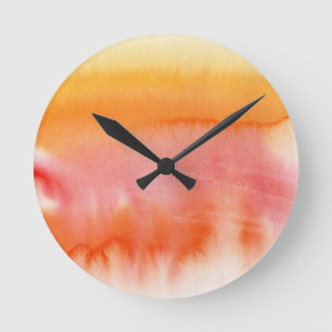 Abstracte waterverf handgeschilderde achtergrond 1 ronde klok
