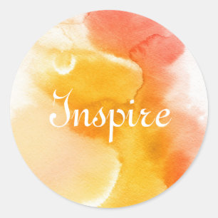Abstracte waterverf handgeschilderde achtergrond 1 ronde sticker
