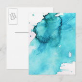 Abstracte waterverf handgeschilderde achtergrond 2 briefkaart (Voorkant / Achterkant)