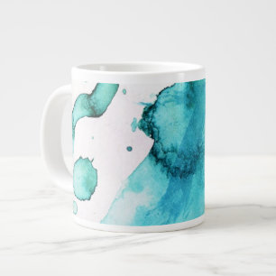 Abstracte waterverf handgeschilderde achtergrond 2 grote koffiekop