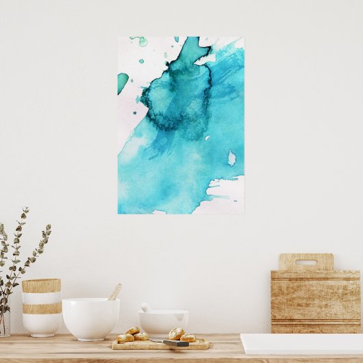 Abstracte waterverf handgeschilderde achtergrond 2 poster (Keuken)