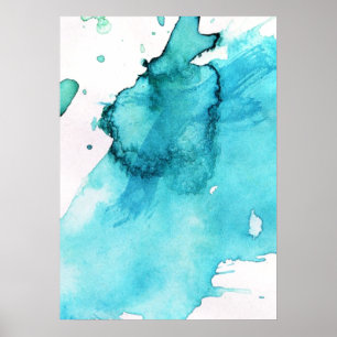 Abstracte waterverf handgeschilderde achtergrond 2 poster