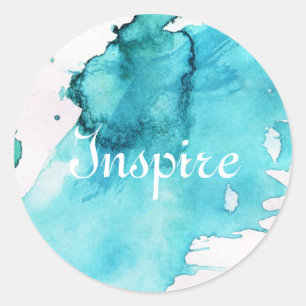 Abstracte waterverf handgeschilderde achtergrond 2 ronde sticker