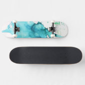 Abstracte waterverf handgeschilderde achtergrond 2 skateboard (Horizontaal)