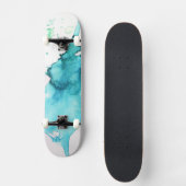 Abstracte waterverf handgeschilderde achtergrond 2 skateboard (Voorkant)