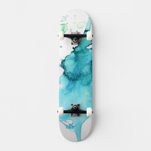 Abstracte waterverf handgeschilderde achtergrond 2 skateboard (Voorkant)