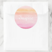 Abstracte waterverf handgeschilderde achtergrond 4 ronde sticker (Tas)