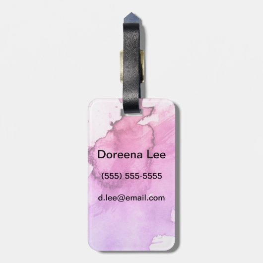 Abstracte waterverf handgeschilderde achtergrond 5 bagagelabel (Achterkant verticaal)